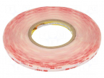 Tape: fixing | W: 9mm | L: 33m | Thk: 500um | acrylic | transparent