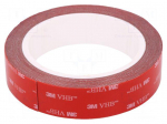 Tape: fixing | W: 25mm | L: 5m | Thk: 0.6mm | acrylic | grey | max.230&deg;C