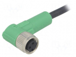 Connection lead | M8 | PIN: 3 | angled | 10m | plug | 60VAC | 4A | -25&divide;90&deg;C