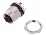 Socket | M12 | PIN: 4 | female | D code-Ethernet | for panel mounting