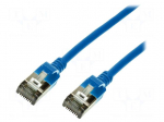 Patch cord | U/FTP | 6a | stranded | Cu | TPE | blue | Len: 1m | 32AWG