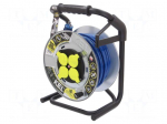 Extension lead | 3x2.5mm2 | 30m | PUR | blue | Sockets no: 4 | 16A