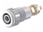Laboratory connector: 4mm banana | socket | 1kV | 32A | white | brass