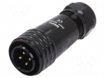 Connector: circular | plug | male | PIN: 4 | IP67 | SA20 | 8&divide;12mm | 25A | 500V