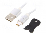 Cable | magnetic,USB 2.0 | Apple Lightning plug,USB A plug | 1m