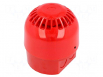 Signaller: sound | siren | 110/230VAC | 102dB | Sonos | IP65 | red