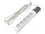 Plug socket strip: protective | Sockets: 5 | 230VAC | 10A | grey