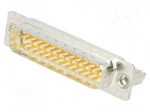 Connector: D-Sub | PIN: 25 | socket | male | on PCBs,PCB snap | straight