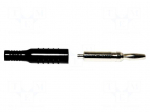 Laboratory connector: 4mm banana | plug | 15A | black | nickel plated