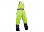 Dungarees | Size: L | yellow-navy blue | on suspenders,warning