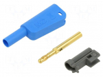 Laboratory connector: 4mm banana | 32A | 1kV | blue | gold-plated