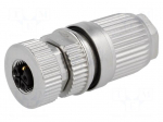 Connector: M12 | plug | PIN: 5 | female | 63V | straight | IP67 | IDC