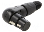 Connector: XLR | plug | female | audio video | RAMP | PIN: 5 | angled 90&deg;