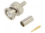 Connector: BNC | plug | male | coaxial | straight | 50&Omega; | crimped | PTFE