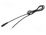 Cable | 1x0.75mm2 | wires,DC 5,5/2,5 socket | straight | black | 1.5m