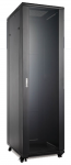 37U 19'' Pastatoma komutacinė spinta/ 600 x 600 x 1859mm/ Stiklinės durys/ Juoda/ Nesumontuota