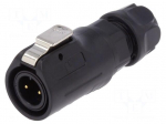 Plug | Connector: circular | size 12 | 02 | male | PIN: 2 | with latch