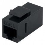 Cat6 "Keystone" jungtis, neekranuota, 2xRJ45, plastikinė, 180 DELTACO  juoda / MD-125