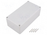 Enclosure: multipurpose | X: 82mm | Y: 158mm | Z: 54mm | ABS | grey | gasket