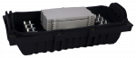 Horizontal type fiber optic splice closure for 144F splices