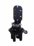 Compact size vertical DOMO type fiber optic closure for 24 fiber splices/ Heat schrink ports