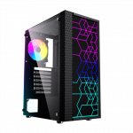 Gembird Fornax 2500 ARGB Gaming ATX computer case, Midi Tower, backlight,  Black