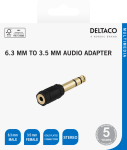 Ausinių adapteris DELTACO 3,5 mm female- 6,3 mm male, juodas / AD-1-K / R00180001