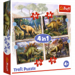 Žaidimų zona | PC | Konsolės | Priedai // Edukaciniai žaislai | Interaktyvūs | Kūrybi&scaron;ki | Meni&scaron;ki // Puzzle - 4w1 (35, 48, 54, 70) - Ciekawe dinozaury - Trefl 34383