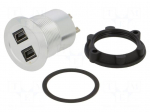 Adapter | USB B mini socket x2,USB B mini plug x2 | USB 2.0