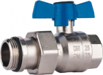 Ball valve with t-handle, straight version, blue 1