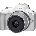 Canon | EOS R50 WH + RF-S 18-45mm F4.5-6.3 IS STM (SIP) | Megapixel 24.2 MP | Image stabilizer | ISO sensitivity (max) 32000 | Display diagonal 2.95 " | Wi-Fi | Video recording | Automatic
