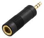 Ausinių adapteris DELTACO 6.3mm female - 3.5mm male, juodas / AD-2-K / R00180002