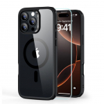 Kitas telefono priedas ESR  ESR Classic Hybrid Halolock MagSafe Case + Tempered Glass for iPhone 16 Pro - Clear with Black Frame