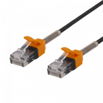 Kabelis DELTACO GAMING Cat6a, U/UTP, 500MHz, 1m, juodas / GAM-035