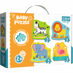 Žaidimų zona | PC | Konsolės | Priedai // Edukaciniai žaislai | Interaktyvūs | Kūrybi&scaron;ki | Meni&scaron;ki // Puzzle - Baby Classic - Zwierzątka na safari - Zebra Lew Słoń Flaming - Trefl 36073