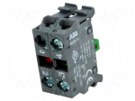 Contact block | 22mm | front fixing | Contacts: NC + NO