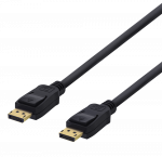 Kabelis DELTACO DisplayPort, 4K UHD, 21.6 Gb/s, 2m, juodas / DP-1020-K / R00110002