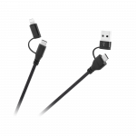 I&scaron;maniųjų telefonų atsarginės dalys // Kabeliai // Kabel wtyk USB A/C - wtyk USB C/lightning (2+2) 1m