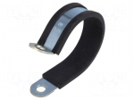 Fixing clamp | &Oslash;Bundle : 60mm | W: 25mm | steel | Cover material: EPDM