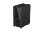 19" 27U 600 &times; 1000 BLACK FLOOR-STANDING RACK CABINET WITH GLASS DOOR, LANBERG (FLAT PACK)