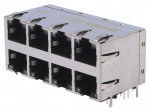 Socket | RJ45 | PIN: 8 | Cat: 5e | gold-plated | Layout: 8p8c | ways: 8