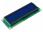 Display: LCD | alphanumeric | STN Negative | 16x2 | blue | LED | PIN: 16