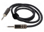 Cable | Jack 6,3mm 2pin plug,both sides | 1.5m | black | 2.5mm2