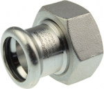 Press F union connector,flat seal, Inox 15x&frac34;