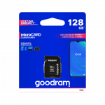 I&scaron;oriniai duomenų saugojimo įrenginiai // Flash atminties kortelės ir skaitytuvai // Karta pamięci microSD 128GB UHS-I Goodram z adapterem
