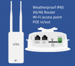 I&scaron;orinis 4G/LTE rūteris su tvirtu Wi-Fi moduliu, PoE įvestis/i&scaron;vestis, IP65