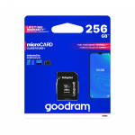 I&scaron;oriniai duomenų saugojimo įrenginiai // Flash atminties kortelės ir skaitytuvai // Karta pamięci microSD 256GB UHS-I Goodram z adapterem