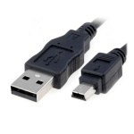 Cable USB 2.0 A Mini USB B power + data transfer 5Pin 0.5 meter Black