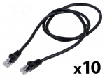Patch cord | U/UTP | Cat: 6 | RJ45 plug,both sides | stranded | CCA | 1m
