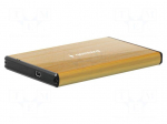 Hard discs housing: 2,5" | USB 3.0 | aluminium | golden